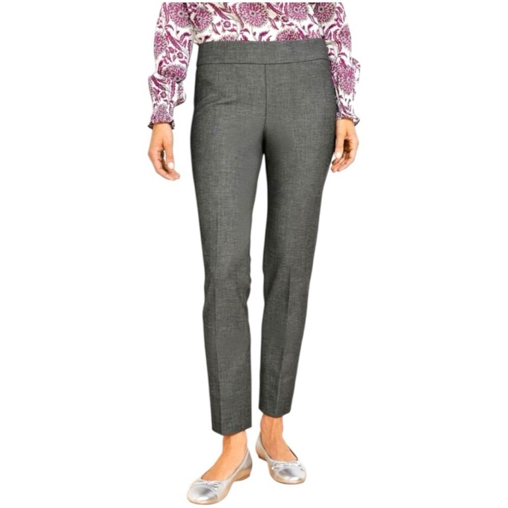 Talbots New Pants Chatham Ankle Black Gray Sharkskin Mid Rise Women’s Size 16